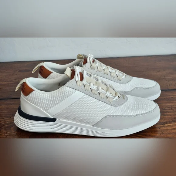 Men's Wolf & Shephard Leather/Mesh Sneakers/Shoes White - Luxury Size 8.5 NWOB - Picture 3 of 10